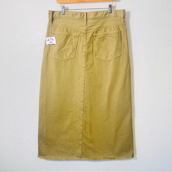 Classic denim maxi skirt in khaki Size 32 like new - Picture 4 of 12
